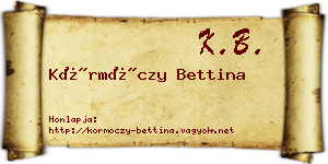 Körmöczy Bettina névjegykártya