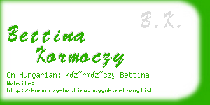 bettina kormoczy business card